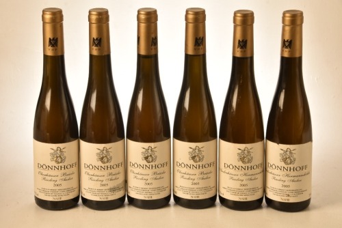 Donnhoff Oberhauser Brucke Riesling Auslese 2005 4 hf bts Niederhauser Hermansholle Riesling Auslese Goldkap 2005 2 hf bts Above 6 hf bts