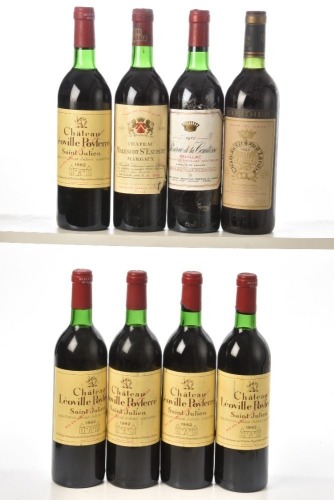 Chateau Gruaud Larose 1982 Saint-Julien 1bt Chateau Leoville Poyferre1982 Saint-Julien 5bts Reserve de la Comtesse 1982 Pauillac 1bt Chateau de Brens 1996 Saint-Emilion 1bt Chateau Malescot St Exupery 1982 Margaux 1bt above 9bts
