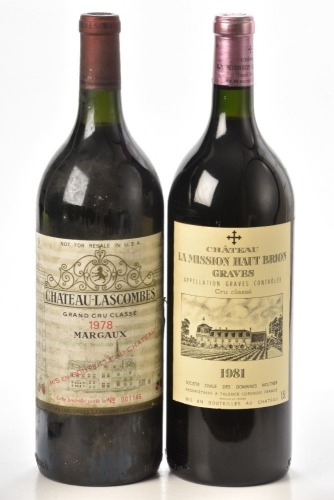 Chateau Lascombes 1978 Margaux 1 Mag Chateau La Mission Haut Brion 1976 Pessac Leognan 1 Mag Above 2bts