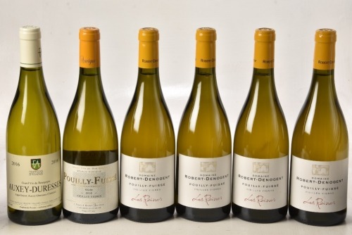 Pouilly-Fuisse Les Reisses 2012 Domain Robert-Denogent 4bts Pouilly-Fuisse 2016 Domaine Auvigue 1bt Auxey-Duressess 2016 Francois D'allaines 1bts above 6 bts