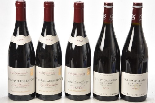 Nuits St Georges 1er Cru Les Bousselots 2005 Domaine Jean Chauvenet 2 bts Nuits St Georges 1er Cru Les Lavieres 2010 Domaine Jean Chauvenet 1 bt Gevrey Chambertin Mes Favourites 2015 Domaine Burguet 2 bts Above 5 bts