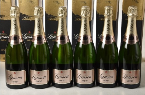 Champagne Lanson Brut Gold Label 2008 6 bts OCC In Bond
