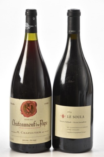 Chateauneuf-du-Pape Barbe Rac 1998 Chapoutier 1Mag Le Soula Rouge 2014 1Mag Above 2bts
