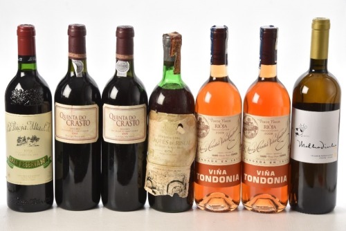 Lopez de Heredia Vina Tondonia Gran Reserva Rosado 2009 1bt Lopez de Heredia Vina Tondonia Gran Reserva Rosado 2008 1bt La Rioja Alta Gran Reserva 904 1995 1bt Marques de Riscal Rioja 1978 Upper Shoulder 1bt Herdade da Malhadinha Branco 2013 1bt Quinto do