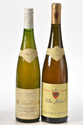 Zind Humbrecht Clos Jebsal Pinot Gris Vendange Tardive 2004 1Bt Schoffit Clos St-Theobald Rangen de Thann Tokay Pinot Gris Vendanges Tardives 1996 1Bt Above 2bts