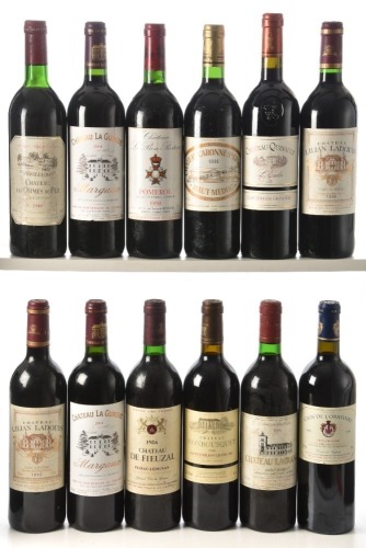 Chateau Lilian Ladouys St-Estephe 1996 2bts Chateau La Gurgue Margaux 2004 2bts Chateau Lagrange St-Julien 1986 1bt Chateau Les Ormes de Pez St-Estephe 1986 1bt Chateau de Fieuzal Pessac-Leognan 1986 1bt Chateau Caronne St-Gemme Haut-Medoc 1996 1bt Chate