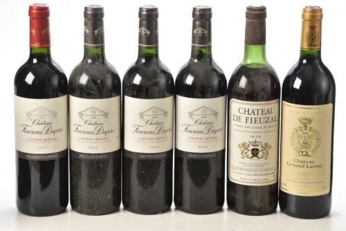 Chateau Fourcas Dupre 2010 3bts Chateau Fourcas Dupre 2005 1bt Chateau de Fieuzal Graves 1975 1bt Chateau Gruaud Larose Saint Julien 1996 1bt Above 6bts