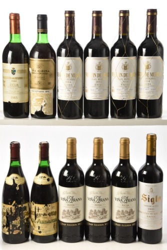 La Rioja Alta Vina Arana Gran Reserva 2015 3bts Veguín de Murua Rioja Gran Reserva Bodegas Murua 2014 4bts Rioja Gran Reserva Albina 1975 1bt Rioja Reserva Marques de Murrieta Ygay 1985 1Bt Rioja Vina Ardanza Reserva La Rioja Alta 1985 2bts Rioja Sigla Vi