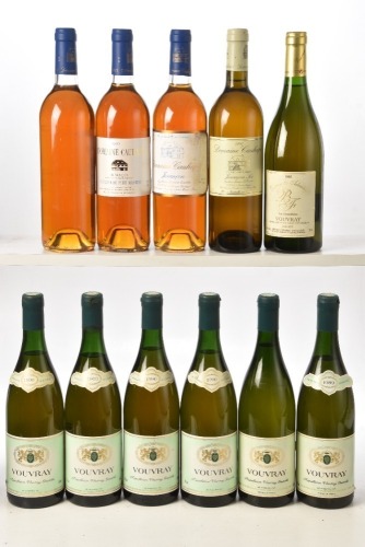 Vouvray Demi-Sec 1989 Vallee Coquette 2 bts Vouvray Moelleux 1990 Vallee Coquette 4 bts Vouvray les Girardieres Fouquet 1995 1 bt Jurancon Noblesse de Petit Manseng 1990 Domaine Cauhape 1 bt Jurancon Sec Sous Bois 1991 Domaine Cauhape 1 bt Jurancon Vend