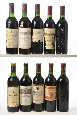 Chateau Leoville Barton Saint Julien 1988 1bt Chateau Talbot Saint Julien 1986 1bt Chateau Rausan Segla Margaux 1990 1bt Chateau Pontet Canet Pauillac 1985 1bt Chateau Lascombes Margaux 1985 1bt Chateau Cissac Haut Medoc Damaged label 1990 1bt Chateau Duc