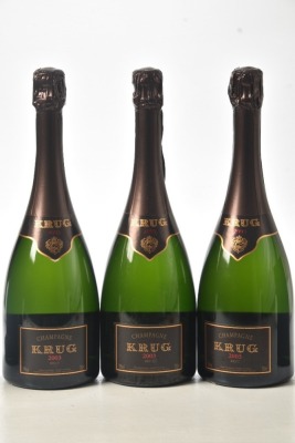 Champagne Krug Vintage 2003 3 bts In Bond