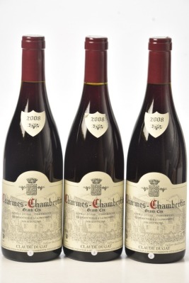 Charmes Chambertin Grand Cru 2008 Domaine Claude Dugat 3 bts In Bond