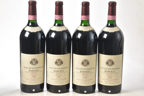 Barolo Riserva Vigna Big Manzoni Mags 1989 4 Mags In Bond Sotheby's New York sticker on back