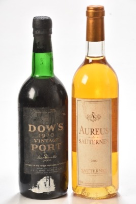 Dows Port 1970 and Aureus Sauternes 2002 1970 2 bts