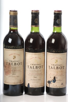 Chateau Talbot 1983 Saint Julien 1 bt Chateau Talbot 1981 Saint Julien 2bt Above 3 bts