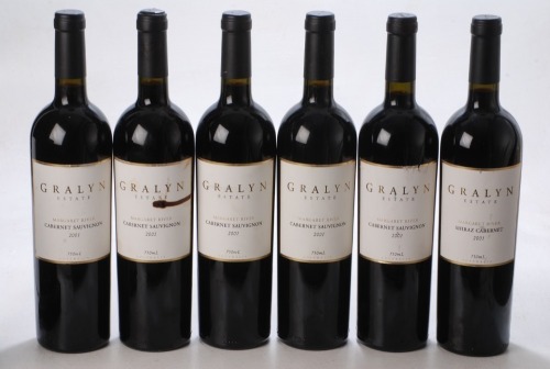 Gralyn Estate Cabernet Sauvignon 2001 Margaret River 5 bts Gralyn Estate Shiraz Cabernet 2001 Margaret River 1 bt Above 6 bts Charity Lot - No Buyer's Premium - From a private collection in Sussex