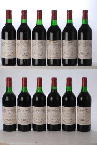 Chateau Haut Batailley 1969 Pauillac 12 bts Charity Lot - No Buyer's Premium - From a private collection in Sussex