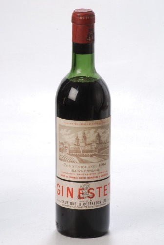 Chateau Cos d Estornel 1964 Saint Estephe Shipped by F. Ginestet 1 bt Charity Lot - No Buyer's Premium - From a private collection in Sussex