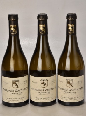 Meursault 1er Cru Gouttes d 'Or 2021 Domaine Fabien Coche 3 bts OCC In Bond