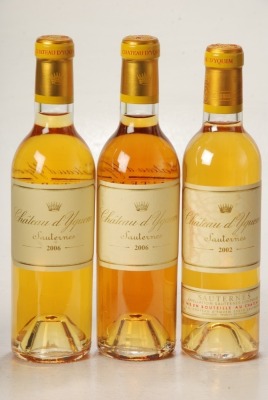 Chateau d'Yquem 2006 Sauternes 2 Hlf Bts Chateau d'Yquem 2002 Sauternes 1 Hlf Bt Above 3 Hlf Bts