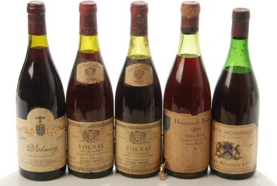 Volnay 1970 Alexis Lichine 1bt Volnay 1983 louis Jadot 1bt Volnay 1984 Louis Jadot Volnay 1998 Antoine de Peyrache 1bt Vosne Romanee 1966 Jules Regnier & Co 1bt Above 5 bts