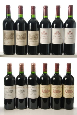 Pavilion Rouge du Chateau Margaux 2004 3 Bts Chateau Bahans Haut Brion 2004 Pessac-Leognan 3 bts Cauraude de Lafite 2004 Pauillac 3 Bts Les Forts de Latour 2004 Pauillac 3 Bts Above 12 Bts