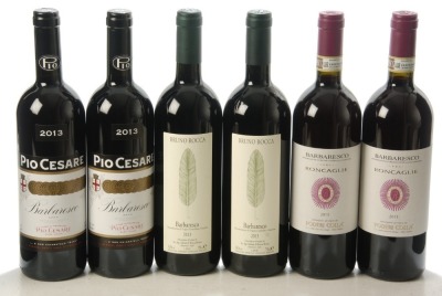 Barbaresco 2013 Bruno Rocca 2 Bts Barbaresco 2013 Pio Cesare 2 Bts Barbaresco Roncaglie 2013 Podera Colla 2 Bts Above 6 Bts