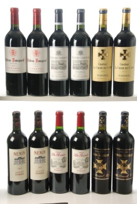 Chateau La Coix du Casse 2012 Pomerol 2 Bts Chateau Borgneuf 2012 Pomerol 2 Bts Clos du Clocher 2012 Pomerol 2 Bts Chateau La Pointe 2012 Pomerol 2 Bts Chateau Nenin 2012 Pomerol 2 Bts Chateau du Domaine de L’Eglise 2012 Pomerol 2 Bts Above 12 Bts