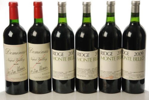 Ridge Monte Bello 2009 3 Bts Ridge Monte Bello 2012 1 Bt Dominus 2005 Napa Valley 2 Bt Dominus 2008 Napa Valley 1 Bt Above 6 Bts