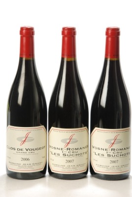 Vosne Romanee Les Suchots 2007 Domaine Jean Grivot 2 Bts Clos de Vougeot Grand Cru 2006 Domaine Jean Grivot 1 Bt Above 3 Bts