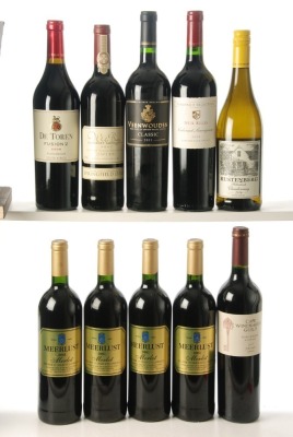Meerlust Merlot 2001 4 Bts Jordan Sophia 2007 Gary Jordan 1 Bt Veenwouden Classic 2001 1 Bt Niel Ellis Cabernet Sauvignon 2009 1 Bt Whole Berry Cabernet Sauvignon 2002 Springfield Estate 1 Bt De Toren Fusion 5 2006 1 Bt Rustenberg Chardonnay 2016 1 Bt Abo