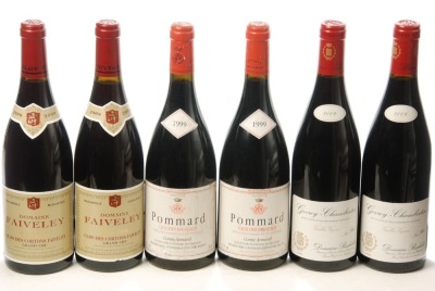 Pommard Clos des Epenots 1999 Comte Armand 2 bts Corton clos des Corton 2009 Domaine Faiveley 2 bts Gevrey Chambertin 2009 Domaine Denis Bachelet 2 bts Above 6 bts