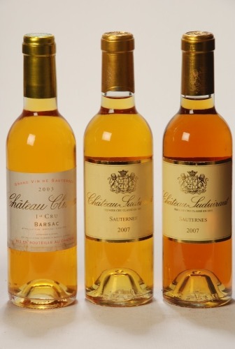 Chateau Suduiraut 2007 Sauternes 2 Hlf Bts Chateau Climens 2003 Sauternes 1 Hlf Bt Above 3 Hlf Bts