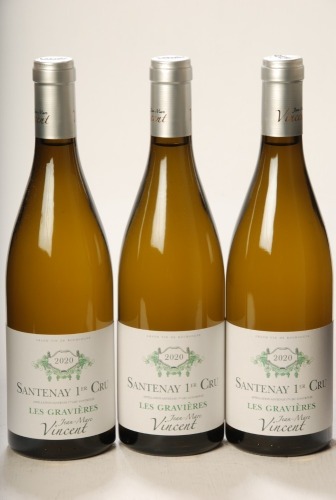 Santenay 1er Cru Gravieres Blanc 2020 Domaine Jean Marc Vincent 3 Bts IN BOND