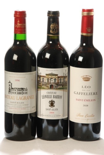 Chateau Leoville Barton 2004 Saint Julien 1 Bt Chateau Lagrange 1996 Saint Julien 1 Bt Leo De La Gaffeliere 2020 Saint Julien 1 Bt Above 3 Bts