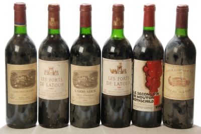 Petit Mouton 1993 Pauillac 1 Bt Carruades de Lafite 1988 Pauillac 1 Bt Carruades de Lafite 1992 Pauillac 1 Bt Les Forts de Latour 1988 Pauillac 1 Bt Les Forts de Latour 1992 Pauillac 1 Bt Pavillon Rouge du Chateau Margaux 1985 Margaux 1 Bt Above 6 Bts