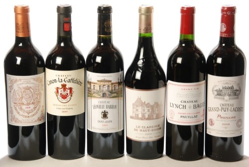 Chateau Grand Puy Lacoste 2009 Pauillac 1 Bt Chateau Leoville Barton 2009 Saint Julien 1 Bt Le Clarence de Haut Brion 2009 Pessac-Leognan 1 Bt Chateau Lynch Bages 2009 Pauillac 1 Bt Chateau Pichon Longueville Baron 2009 Pauillac 1 Bt Canon Le Gaffilliere 
