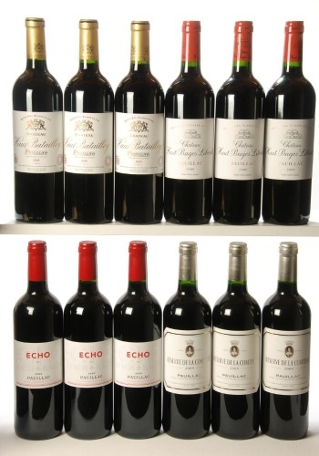 Chateau Haut Bages Liberal 2009 Pauillac 3 Bts Chateau Haut Batailley 2009 Pauillac 3 Bts Echo de Lynch Bages 2009 Pauillac 3 Bts Reseve de la Comtesse 2009 Pauillac 3 Bts Above 12 Bts