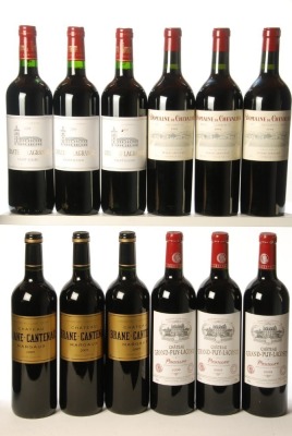 Chateau Lagrange 2009 Saint Julien 3 Bts Domaine de Chevalier 2009 Pessac Leognan 3 Bts Chateau Brane Cantenac 2009 Margaux 3 Bts Chateau Grand Puy Lacoste 2009 Pauillac 3 Bts Above 12 Bts