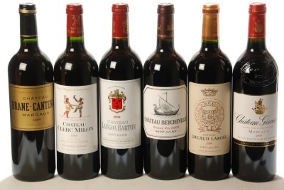 Chateau Langoa Barton 2009 Saint Julien 1 Bt Chateau Beychevelle 2009 Saint Julien 1 Bt Chateau Clerc Milon 2009 Pauillac 1 Bt Chateau Gruaud Larose 2009 Saint Julien 1 Bt Chateau Giscours 2009 Margaux 1 Bt Chateau Brane Cantenac 2009 Margaux 1 Bt Above 6