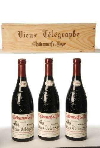 Chateauneuf du Pape La Crau 2010 Domaine du Vieux Telegraphe 3 Bts OWC