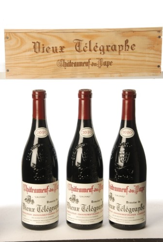 Chateauneuf du Pape La Crau 2010 Domaine du Vieux Telegraphe 3 Bts OWC