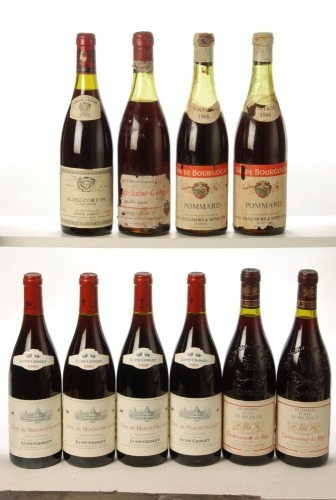 Aloxe Corton 1989 Louis Jadot 1 Bt Chateauneuf du Pape 1998 Domaine Font de Michelle 2 Bts Cote de Beuane Village 1999 Lupe Cholet 4 Bts Nuit Saint George 1971 Charles Vienot 1 Bt Pommard 1966 Vin de Bourgogne Selected by Aug. Hellmers & Sons Ltd 2 Bts Ab