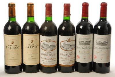 Chateau Chasse Spleen 1990 Moulis 2 Bts Chateau Grand Puy Lacoste 1999 Pauillac 2 Bts Chateau Talbot 1986 Saint Julien 2 Bts Above 6 Bts