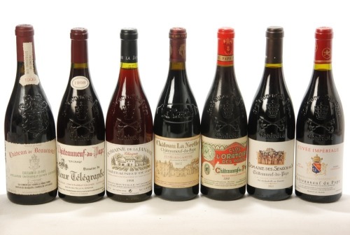 Chateauneuf du Pape Chateau du Beaucastel 1999 1 Bt Chateauneuf du Pape Clos de L oratoire des Papes 2010 1 Bt Chateauneuf du Pape Domaine des Senechaux 2010 1 Bt Chateauneuf du Pape Cuvee Chaupin Domaine de la Janasse 1998 1 Bt Chateauneuf du Pape C