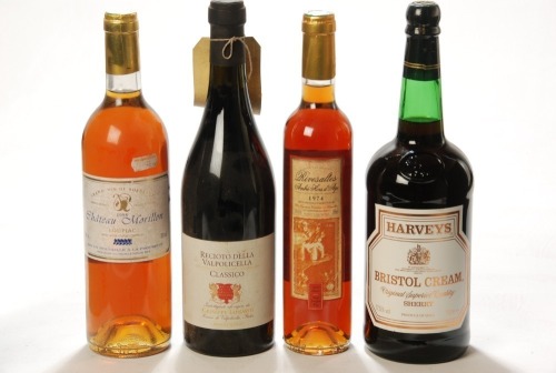 Rivesaltes Ambre Hors d Age vin Doux Naturel 1974 1x 50cl Bt Chateau Morillon 1998 Loupiac 1 Bt Harveys Bristol Cream NV 1 Bt Recioto della Valpolicella Classico NV Giuseppe Lonardi Above 4 Bts