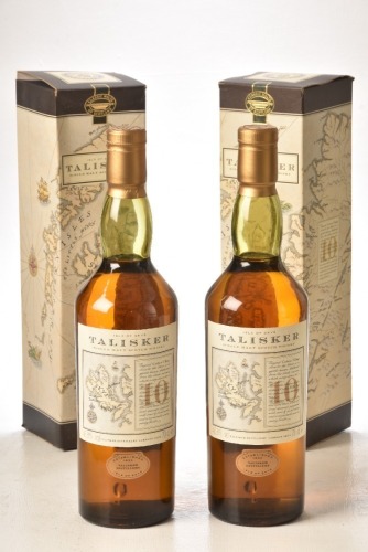 Talisker 10 yr old Map label 45.8% OCC 2 x 70cl bts