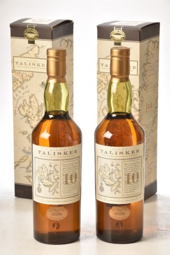 Talisker 10 yr old Map label 45.8% OCC 2 x 70cl bts