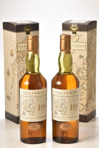 Talisker 10 yr old Map label 45.8% OCC 2 x 70cl bts