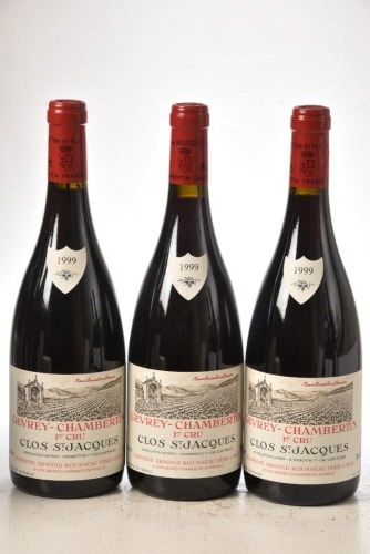 Gevrey Chambertin 1er Cru Clos St Jacques 1999 Domaine Armand Rousseau 3 bts In Bond